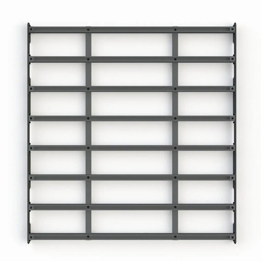 Aluminum platform rack, top view, 65 inch X 61 inch