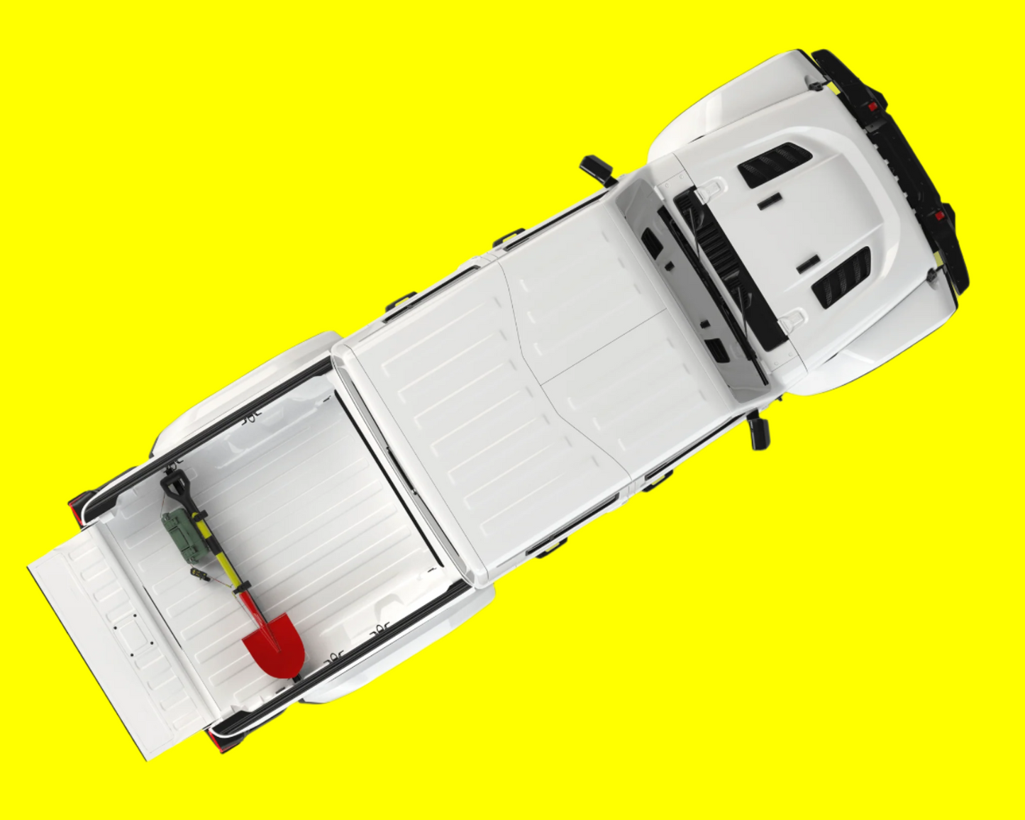 Jeep Gladiator with bed divider installed, top view