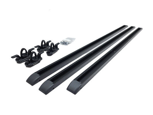 Rivian R1T cargo rail picture with tie downs