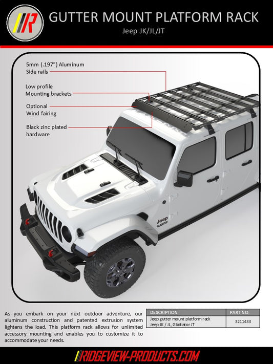 Jeep gutter mount platform rack flyer