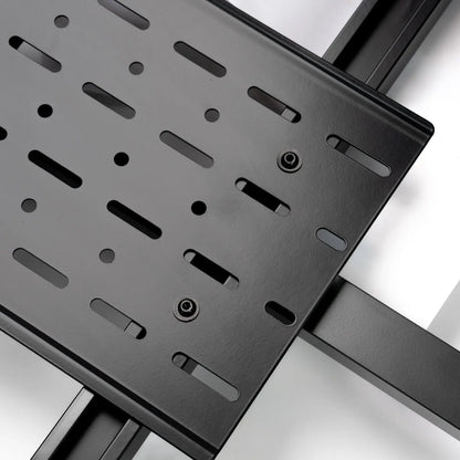 Universal accessory plate installed on platform rack