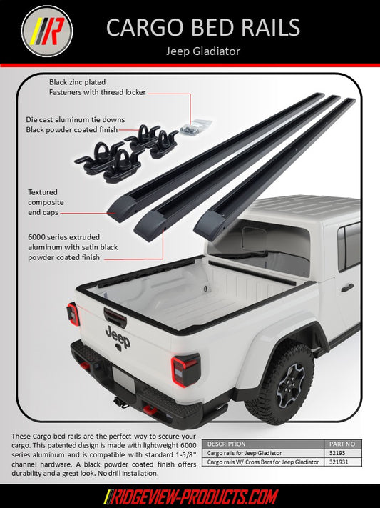 JEEP GLADIATOR UTILITY BED RAILS INFORMATION FLYER