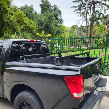 Truck bed cross bars installed on Nissan Titan