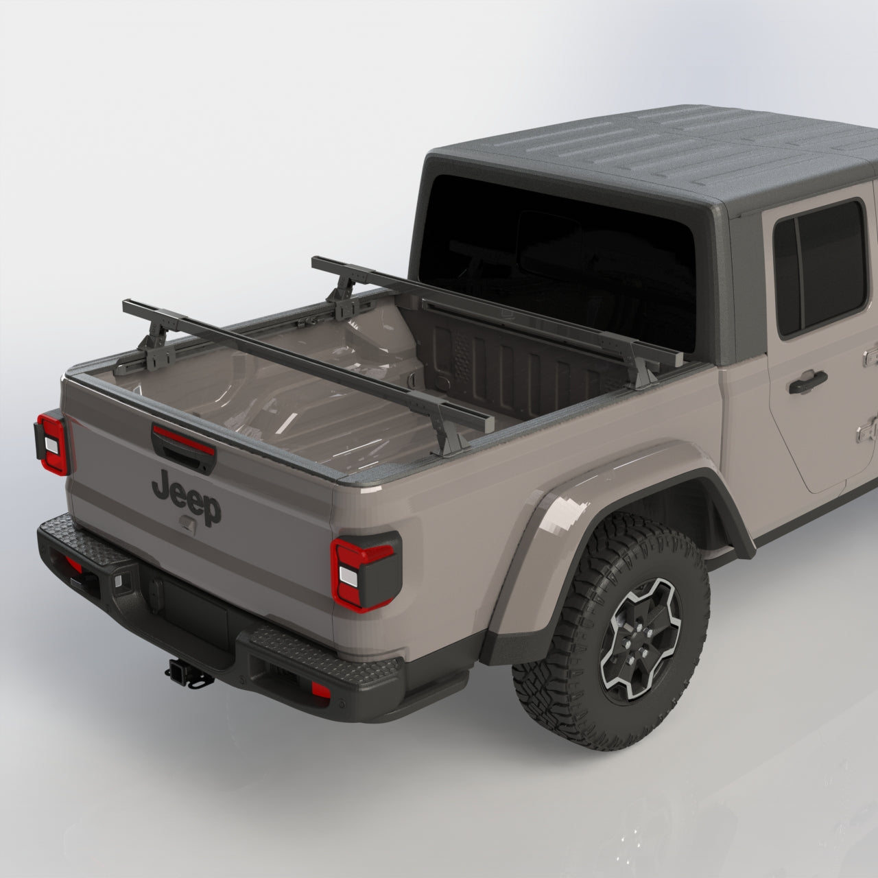 60 inch truck bed cross bars installed on Jeep Gladiator