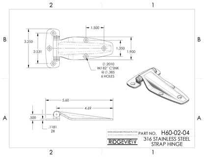 Stainless Steel Strap Hinge