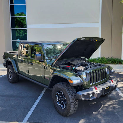 Jeep hood strut kit installed