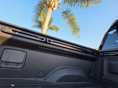 Rivian R1T side cargo bed rail picture installed with tie downs