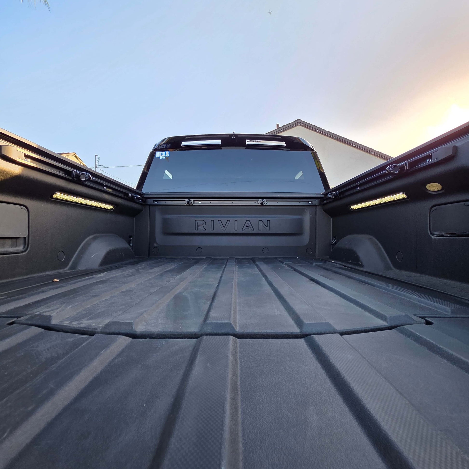 Rivian R1T cargo rails installed