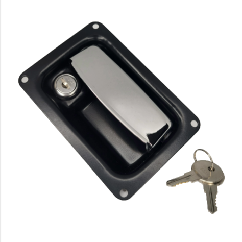 TOP VIEW OF TOOLBOX LATCH WITH LOCK AND KEYS