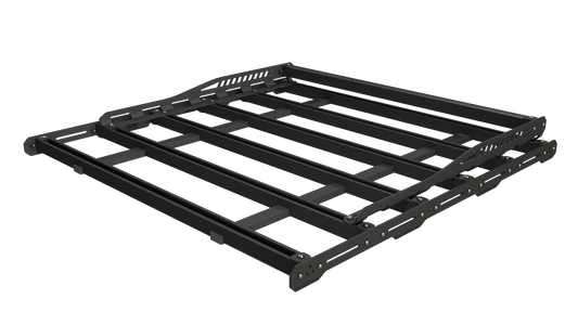 Isometric view of platform rack basket kit installed