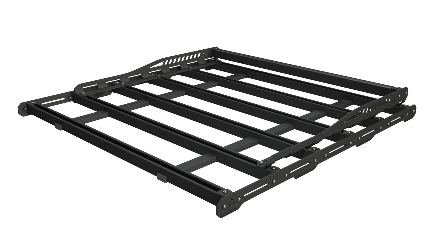 Isometric view of platform rack basket kit installed